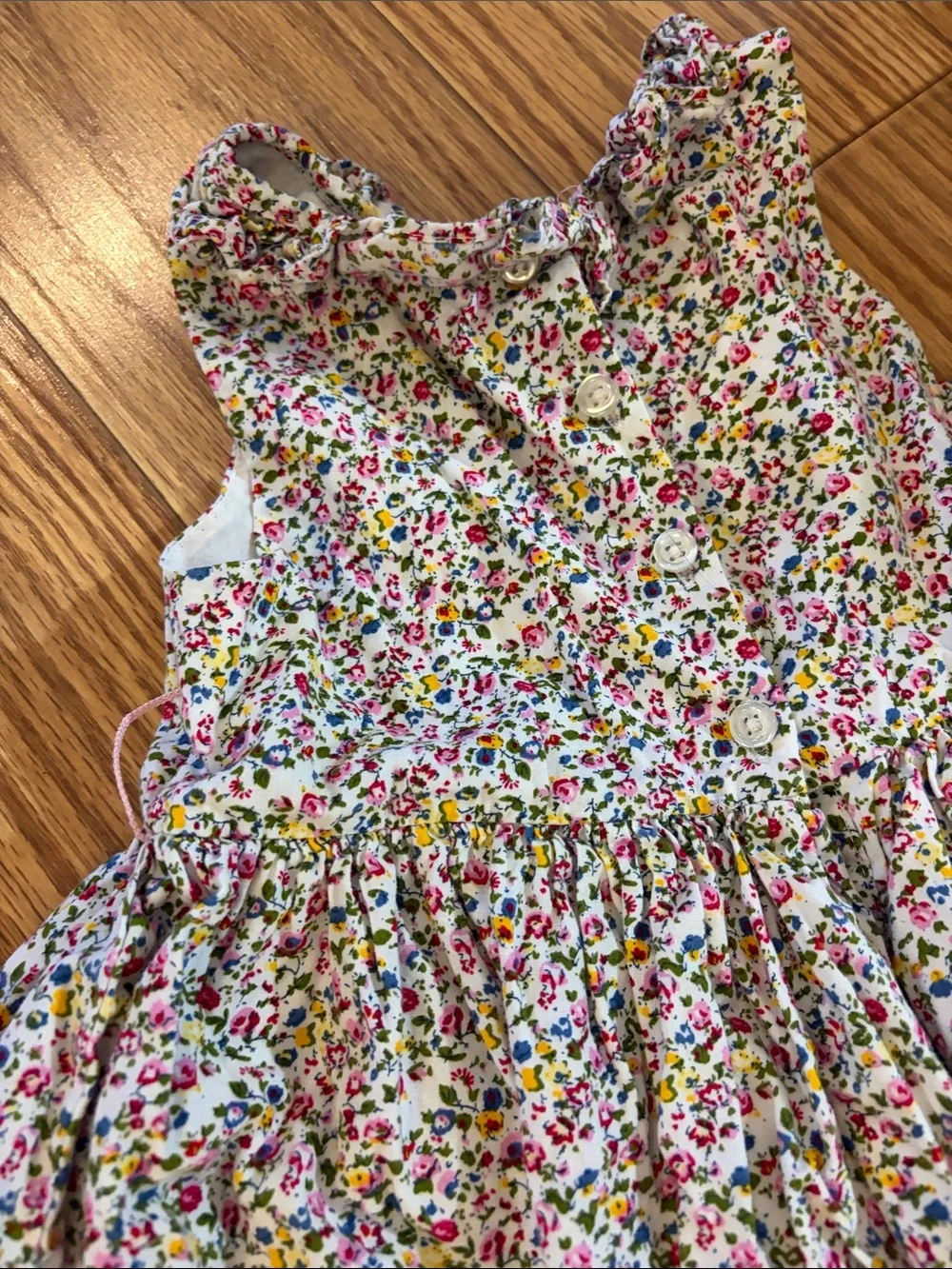 Laura Ashley Floral Ruffle Dress in Multi-Color
